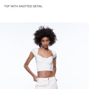 White Zara cropped tee small